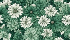 dark green flowers aesthetic background illustration