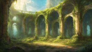fantasy abandoned place aesthetic illustration background