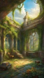 fantasy abandoned place aesthetic illustration background