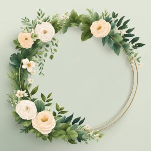 Floral Hoop Wreath Wedding Backdrop Illustration