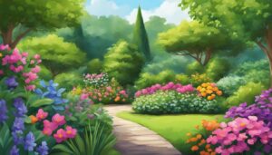 green flowers aesthetic background illustration