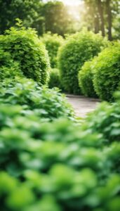 green garden blur background