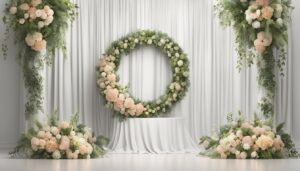 Large Wedding Wreath Backdrop Illustration