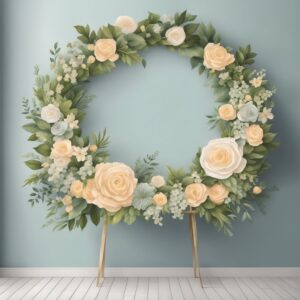 Large Wedding Wreath Backdrop Illustration