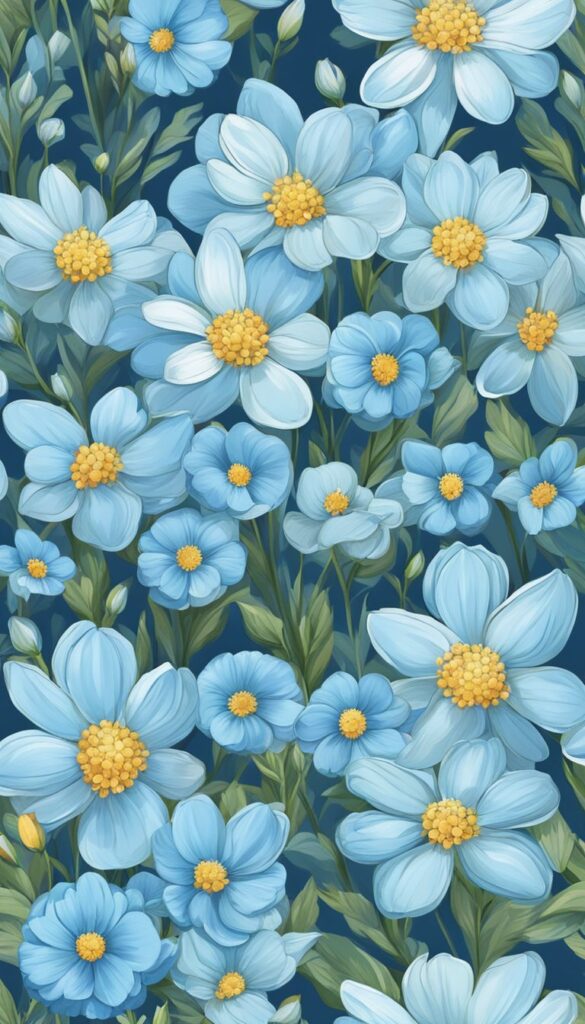 60+ Blue Flowers Illustration Backgrounds (Free Download) - Trails and ...