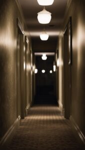 liminal space dark hallway aesthetic background
