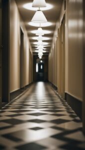 liminal space dark hallway aesthetic background