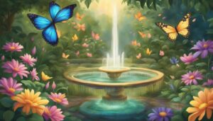 magic secret garden aesthetic illustration background