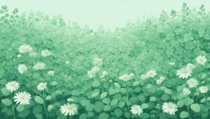 mint green flowers aesthetic background illustration