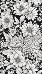 monochrome floral pattern background illustration