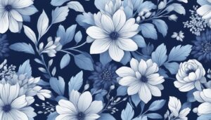 navy blue flowers aesthetic background illustration