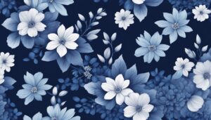 navy blue flowers aesthetic background illustration