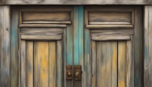 old wooden door aesthetic background illustration
