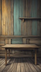old wooden table background aesthetic illustration