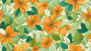 orange floral pattern background illustration