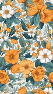 orange floral pattern background illustration
