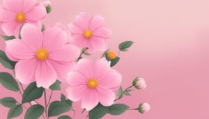 pink flowers aesthetic background illustration