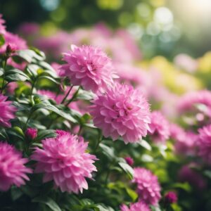 pink garden blur background