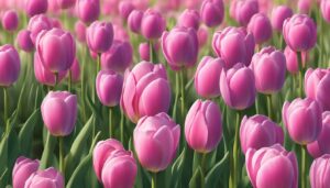 pink tulips aesthetic background illustration
