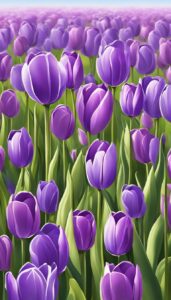 purple tulips aesthetic background illustration