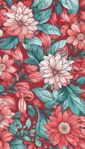 red floral pattern background illustration
