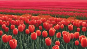 red tulips aesthetic background illustration