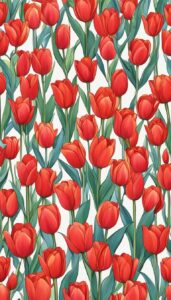 red tulips aesthetic background illustration