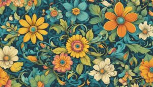 retro floral pattern background illustration