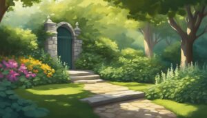 secret garden aesthetic illustration background