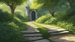 secret garden aesthetic illustration background