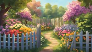 vintage flower garden aesthetic background illustration