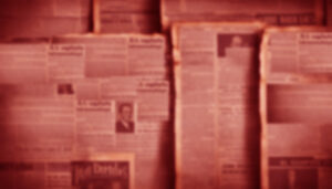 vintage newspaper aesthetic red background