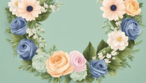 Wedding Flower Wreath Illustration Plain Background