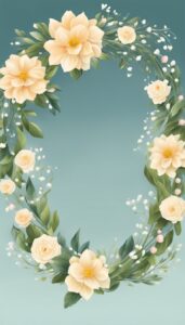 Wedding Flower Wreath Illustration Plain Background