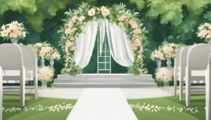 Wedding Wreath Backdrop Illustration