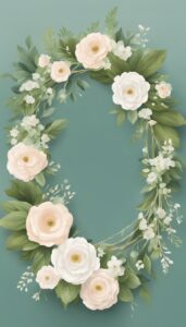 Wedding Wreath Backdrop Illustration
