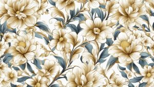 white and gold floral pattern background illustration