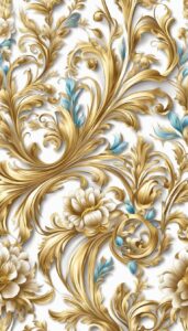 white and gold floral pattern background illustration