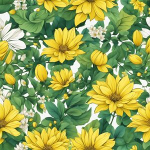 yellow floral pattern background illustration