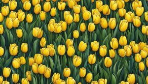 yellow tulips aesthetic background illustration