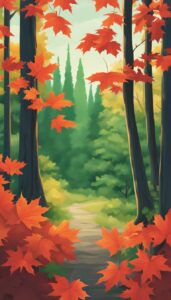 Canadian landscape maple leaf background illustration 3