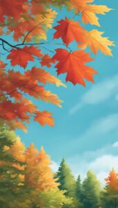 Canadian landscape maple leaf background illustration 4