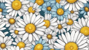 Hand Drawn Style daisy flower aesthetic background illustration 1