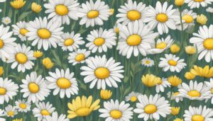Hand Drawn Style daisy flower aesthetic background illustration 2