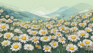 Hand Drawn Style daisy flower aesthetic background illustration 6