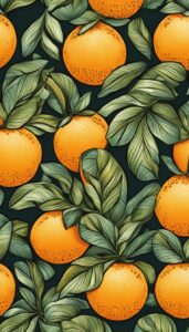 art deco orange fruit pattern 1