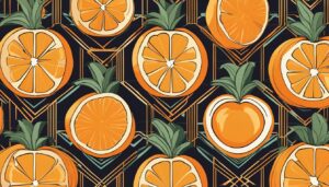 art deco orange fruit pattern 2