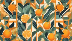 art deco orange fruit pattern 3