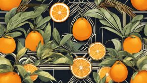 art deco orange fruit pattern 4