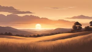 beige and brown sunset aesthetic background wallpaper illustration 1